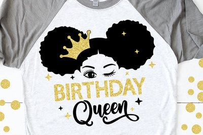 Birthday Queen Svg, Black Girl Svg, Crown, Princess Svg, Melanin Queen, Black Girl Magic, Afro Woman, Svg Cut Files SVG 1uniqueminute 