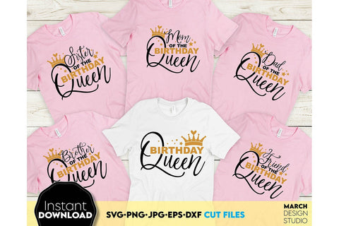 Birthday Queen SVG Bundle | Birthday Queen Family Squad SVG SVG March Design Studio 
