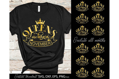 Birthday Queen SVG Bundle January To December | Queens Are Born In March SVG SVG March Design Studio 