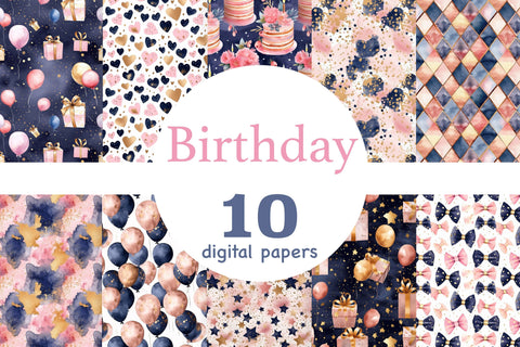 Birthday Seamless Patterns | Gift Box Digital Papers Digital Pattern GlamArtZhanna 