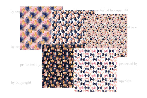 Birthday Seamless Patterns | Gift Box Digital Papers Digital Pattern GlamArtZhanna 