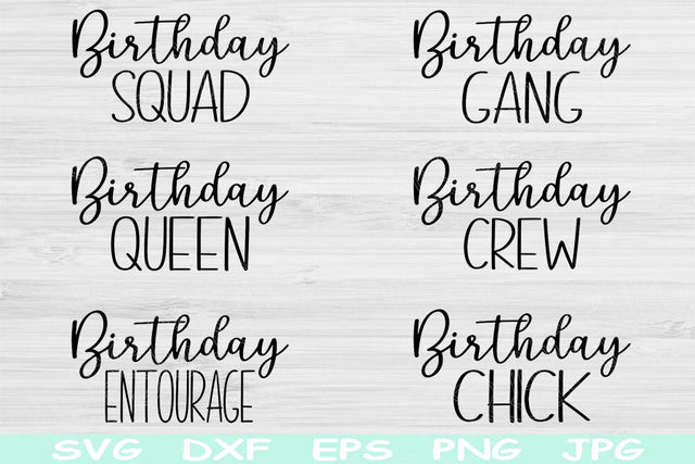 Birthday Squad Svg, Birthday Queen Svg Files For Cricut, Birthday Svg Bundle Dxf, Eps, Png Digital Download Cut Files Glowforge Silhouette SVG TiffsCraftyCreations 