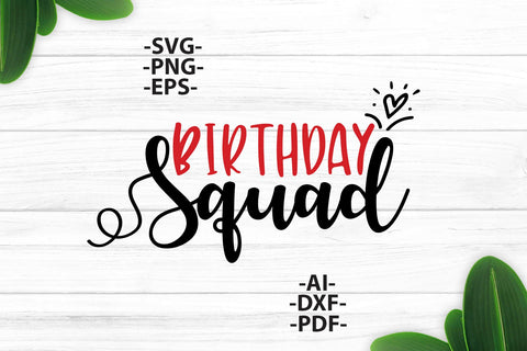 Birthday Squad Svg | Birthday Squad png | birthday squad shirt | Black and White Style 2 SVGs | Cricut Cutting File SVG 1uniqueminute 