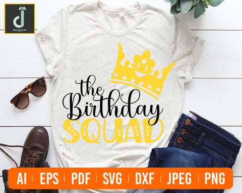 Birthday Squad Svg SVG Alihossainbd 