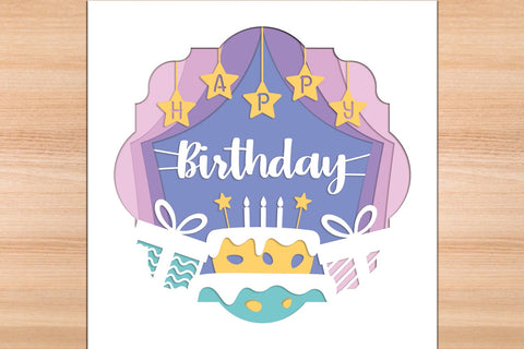 Birthday Stage - 3D Layered Paper Cut SVG SVG Slim Studio 