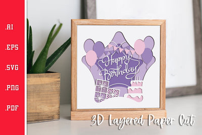 Birthday Star 3D Layered Paper Cut - SVG SVG Slim Studio 