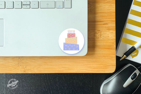 Birthday stickers. Round stickers. Sticker Pack. Sticker svg SVG Createya Design 