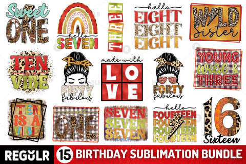 Birthday Sublimation Bundle Sublimation Regulrcrative 