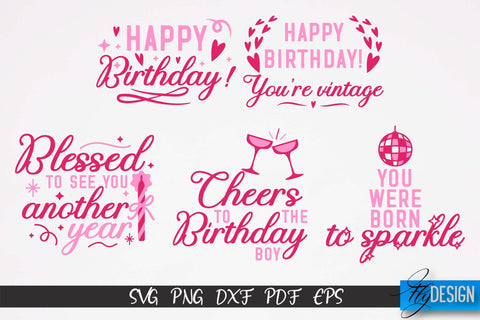 Birthday SVG Bundle | Happy Birthday Quotes SVG Design | Happy Days SVG SVG Fly Design 