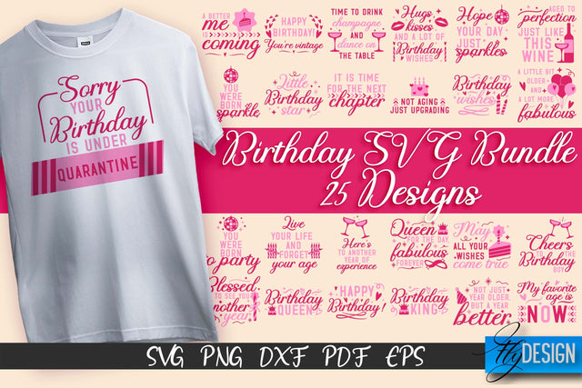 Birthday SVG Bundle | Happy Birthday Quotes SVG Design | Happy Days SVG SVG Fly Design 