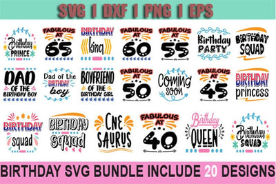 BIRTHDAY SVG BUNDLE INCLUDE 20 DESIGNS SVG SVG Studio 