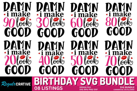 Birthday SVG Bundle Sublimation Regulrcrative 