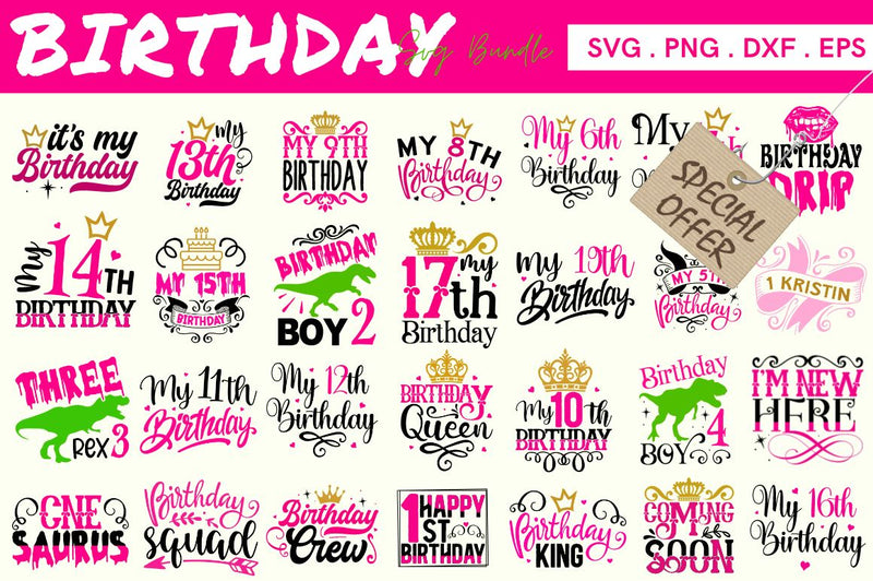 Birthday SVG Bundle SVG Designangry 