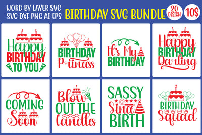 Birthday SVG Bundle SVG MStudio 