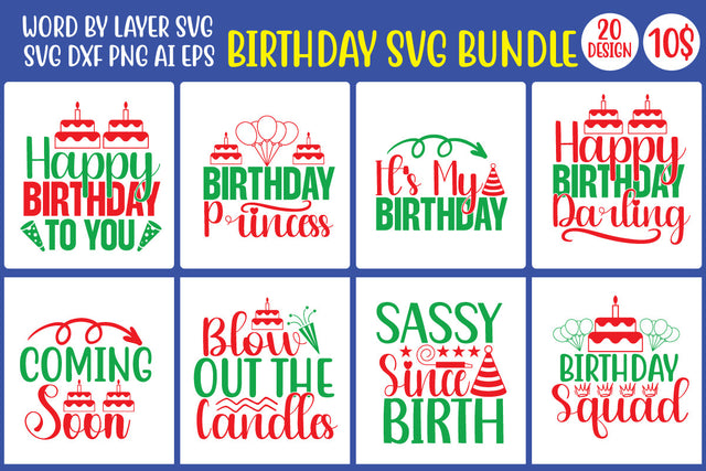 Birthday SVG Bundle SVG MStudio 