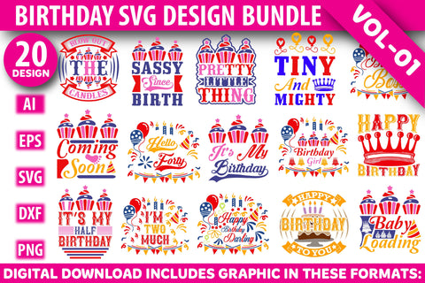 birthday svg bundle SVG Rupkotha 