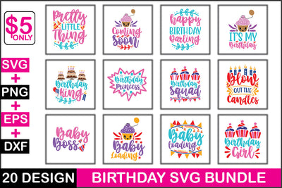 Birthday Svg Bundle SVG Rupkotha 