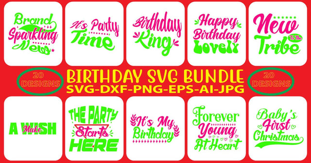 Birthday SVG Bundle SVG Syaman 