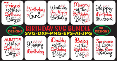 Birthday SVG Bundle SVG Syaman 