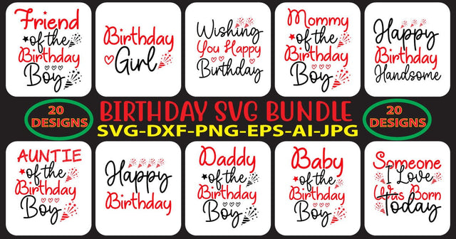 Birthday SVG Bundle SVG Syaman 
