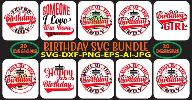 Birthday SVG Bundle SVG Syaman 