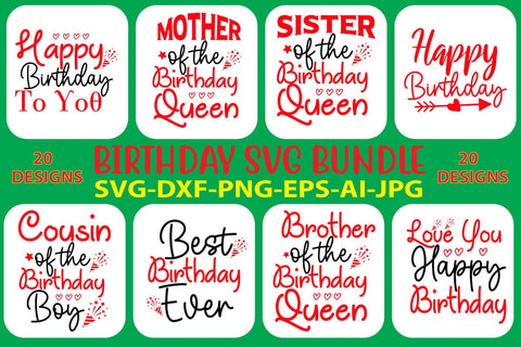 Birthday SVG Bundle SVG Syaman 