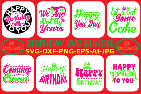 Birthday SVG Bundle SVG Syaman 