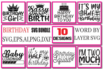 Birthday SVG Bundle Vol. 1 SVG Craftlabsvg24 