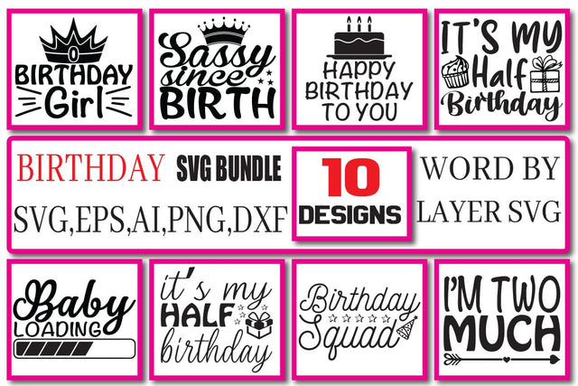 Birthday SVG Bundle Vol. 1 SVG Craftlabsvg24 