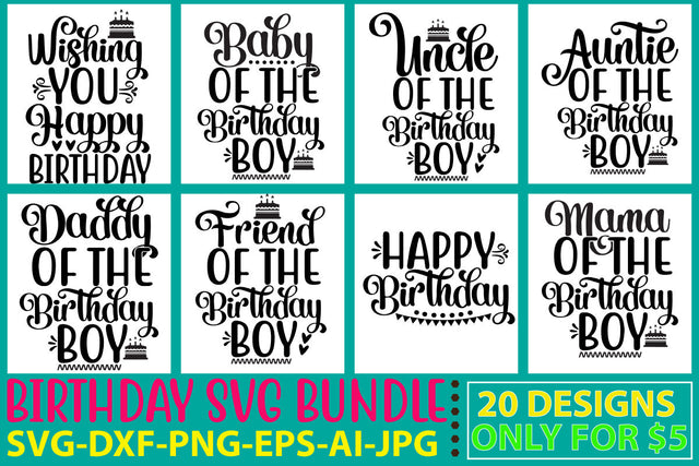 Birthday Svg Bundle Vol. 2 SVG Syaman 