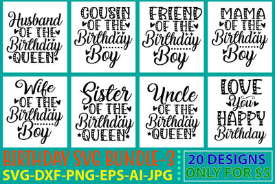 Birthday Svg Bundle Vol. 3 SVG Syaman 