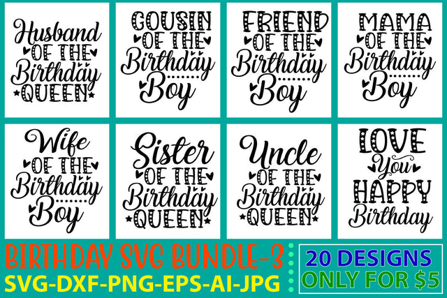 Birthday Svg Bundle Vol. 3 SVG Syaman 