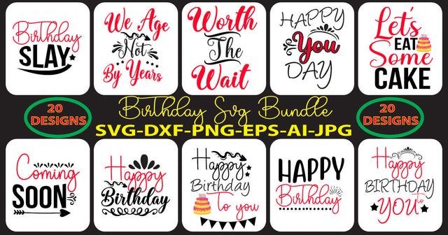 Birthday Svg Bundle Vol. 4 SVG Syaman 