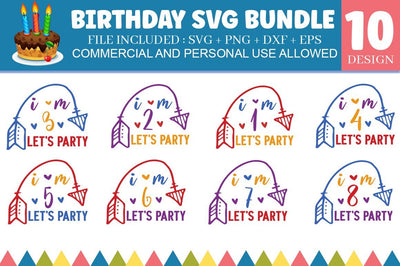 Birthday SVG Bundle.10 ballon birthday SVG files, ball svg, SVG Designangry 