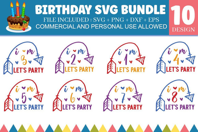 Birthday SVG Bundle.10 ballon birthday SVG files, ball svg, SVG Designangry 