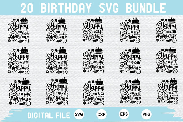 Birthday Svg Bundle,Birthday quotes Svg SVG md faruk hossain 