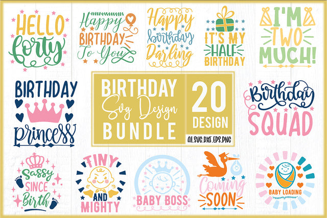 Birthday SVG Design Bundle SVG Creativeart88 