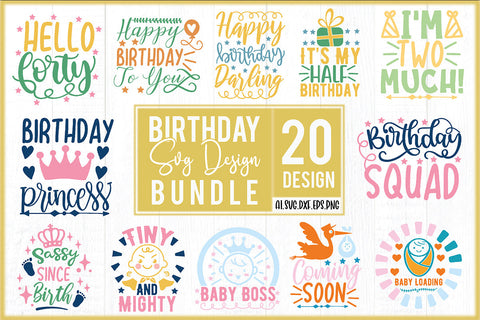 Birthday SVG Design Bundle SVG Creativeart88 