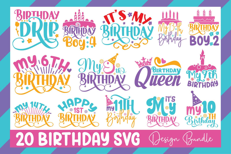 Birthday Svg Design Bundle SVG Rupkotha 