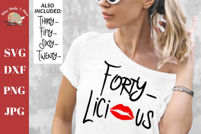Birthday t-shirt - birthday wine glass - forty-licious birthday bundle SVG The Artsy Spot 