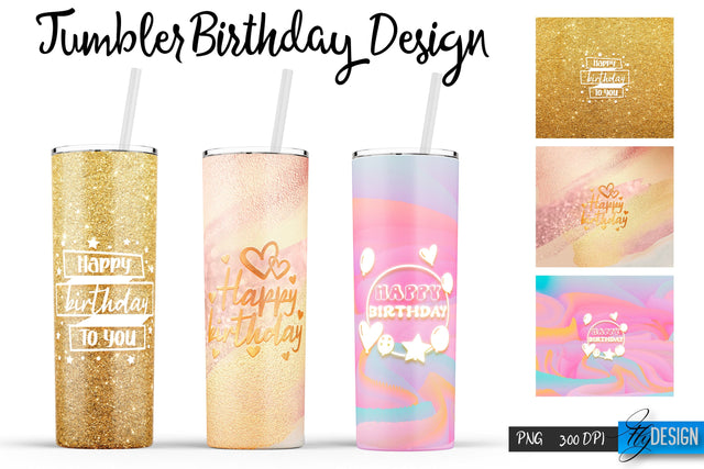 Birthday Tumblers | Birthday Tumbler Sublimation | PNG 20 Oz Tumbler | Tumbler Wrap Sublimation Fly Design 
