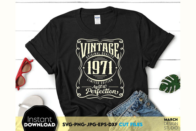 Birthday Vintage Shirts SVG | Vintage Birthday SVG Bundle | Set Of Birthday Shirts SVG March Design Studio 