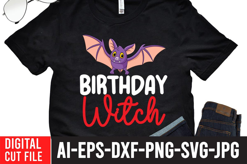Birthday Witch SVG Design SVG BlackCatsMedia 