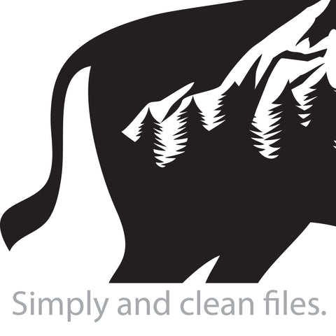 Bison and mountain SVG TribaliumArtSF 