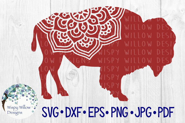 Bison Mandala SVG Wispy Willow Designs 