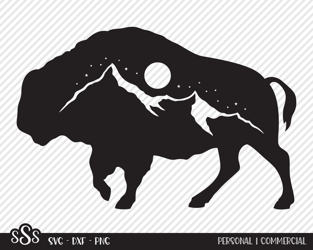 Bison Mountain Scene Design | Outdoor SVG SVG Texas Southern Cuts 