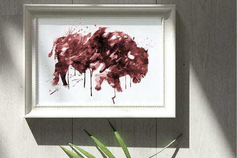 Bison, Watercolor, Buffalo, Sublimation, Clipart, PNG, JPG Sublimation nikola 