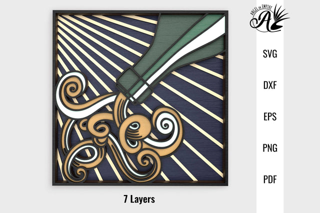 Bit of Bubbly Champagne layered SVG cut files SVG Angel on Empire 