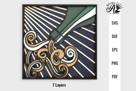 Bit of Bubbly Champagne layered SVG cut files SVG Angel on Empire 
