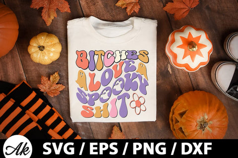 Bitches love spooky shit Retro SVG SVG akazaddesign 